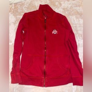 Red Ohio State Zip Up Sweatshirt
